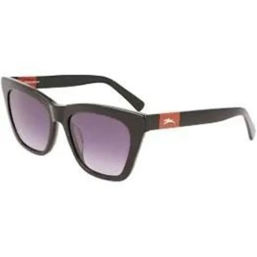Longchamp Women's LO715SโCateye Frame Sunglasses Black Acetate Square Logo NWT